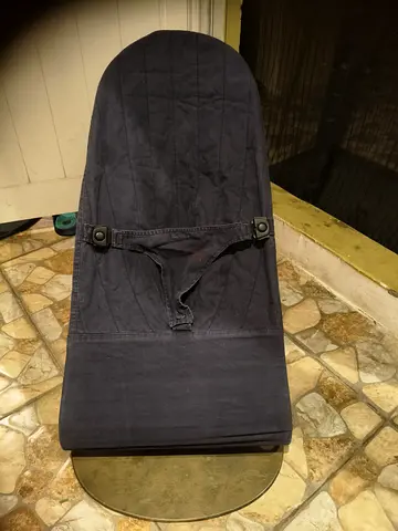 Pre-loved baby bouncer seat / rocker in navy - compact and foldable