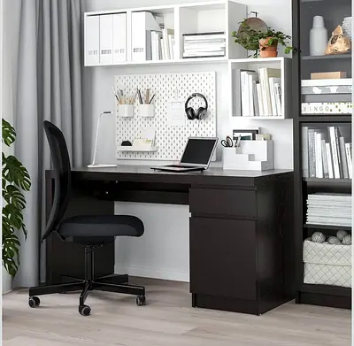 IKEA Malm Desk 140 x 65 cm Black-Brown