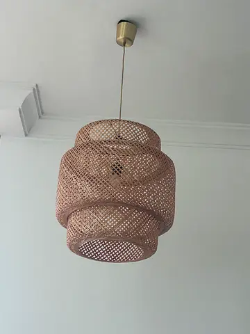 2 pieces Woven Rattan Pendant Ceiling Light - Natural Finish, 50 cm