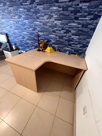 Wooden Office Desk - 122 cm, Light Oak