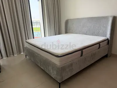 Gray Upholstered Double Bed Frame with Mattress - 180x200 - King Size (x3 beds available)
