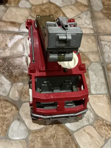 Playmobil-style Red Rescue Fire Truck Toy (Used)