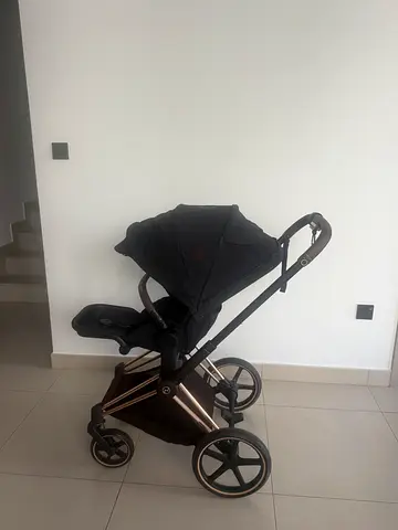 Cybex Pram Travel System with Lux Carrycot  Car Seat  toddler seat — Deep Black (2022)