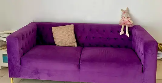 Velour sofa