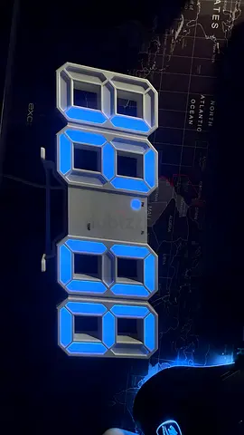 Large LED Digital table clock Blue Digits, Modern Design