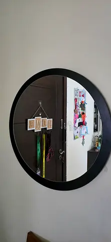 Round brown Wall Decorative mirror 58cm