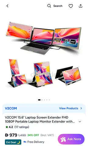 Portable USB-C External Monitor — 15.6 Full HD Slim Display Windows, Mac, Android, Switch