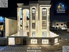 Luxury classic villa for sale in Al Zahia, located on the corner of two streets, with a luxurious de