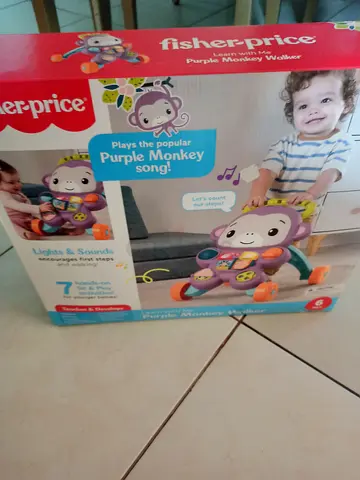 Fisher-Price Purple Monkey Push Walker - New in Box