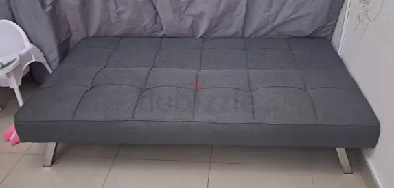 Grey Fold-Out Futon Sofa Bed — Good Condition