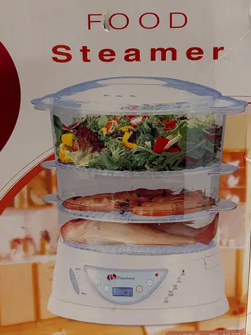 Electric Food Steamer - 3-Tier Compact Model