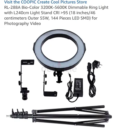 LED Ring Light with Adjustable Tripod and Mounts (Studio Lighting Kit)
