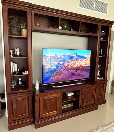 Solid Wood Large Entertainment Center with Shelves and Cabinets- TV console set and-Tv sold separate