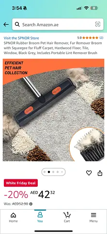 Rubber Broom Pet Hair Remover - Floor  Carpet Brush