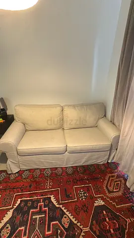 Beige 2-Seater Sofa with Removable Covers