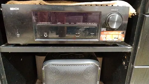 Denon AV Receiver with Powered Subwoofer - Good Working Condition