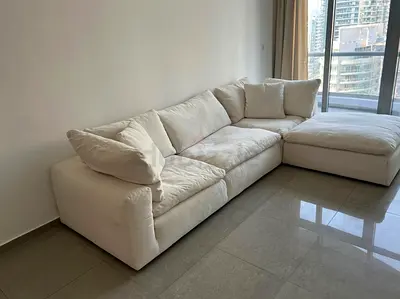 Marina home feather filled sofa with footstool