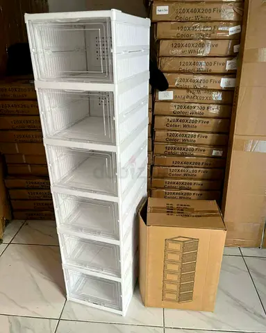 White 6-Drawer Plastic Storage Tower - Stackable Drawers