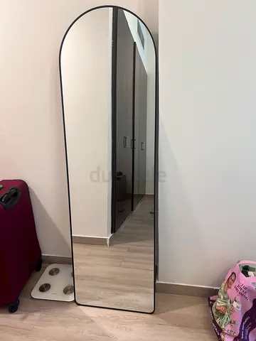 Modern Full-Length Arched Mirror with Black Frame - Excellent Condition