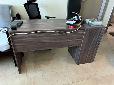 Used Modern Wooden Office Desk and Office Chair - Good Condition