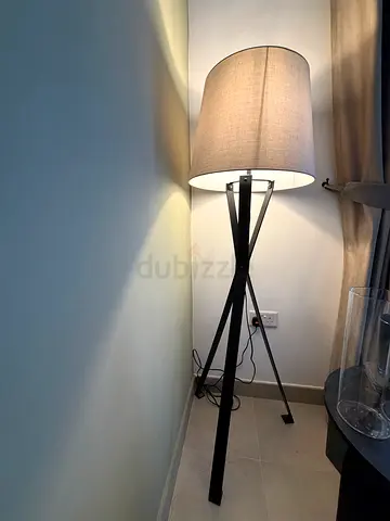 Tripod Floor Lamp with Fabric Shade - Neutral Beige