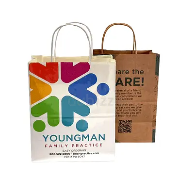 Set of 2 Printed Cotton Tote Bags – Black  Cream, Reusable