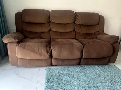Brown 3-Seater Recliner Sofa - Comfortable, Good Condition