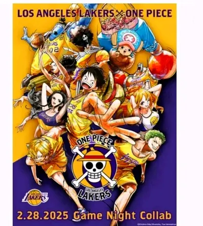 One Piece x Los Angeles Lakers - Game Night Collab Poster (Feb 28, 2025) - Manga Art Print Sealed