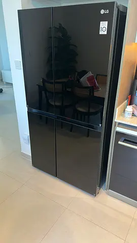LG Black Glass Side-by-Side Refrigerator 650L — Excellent Condition - Sold by owner