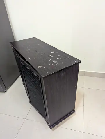 Small Black Wooden Shoe Cabinet — Used. Shoe Rack.