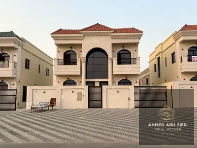 5 غرفة ماستر صالة كبيرة مجلس رجال فخم مطبخ واسع مجهز حمامات متعددة غرفة خادمة مسبح خاص باركنج خاص تكييف مركزي تسهيلات في الدفع قريب لمخرج دبي الشارقة