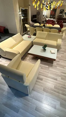 Cream 4-Piece Sofa Set with 2x Coffee Table - Excellent Condition