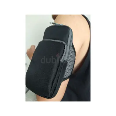 Black Sports Armband Phone Holder with Zipper Pocket - Brand New