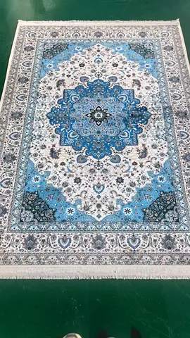 Light Blue Persian-Style Area Rug — Excellent Condition