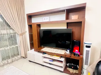 Wooden Entertainment TV Unit with Storage - Good Condition