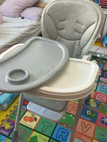 Adjustable Baby High Chair with Removable Tray - Light Grey