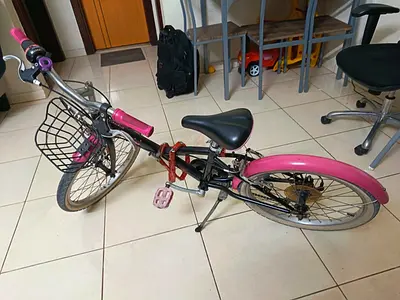 Pink  Black City Bike with Front Basket - Good Condition