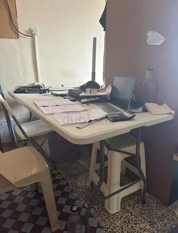 White Folding Plastic Table with Chairs - Good Condition