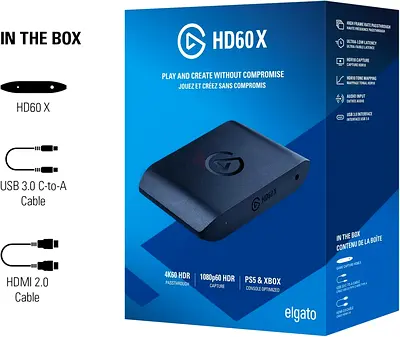 Elgato HD60 X External Game Capture Card (Boxed) - 1080p60 HDR / 4K60 Pass-through