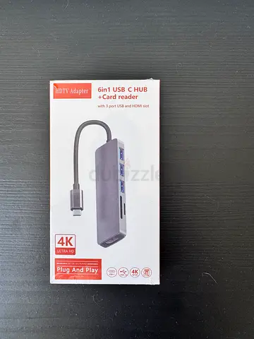 6-in-1 USB-C Hub with HDMI, 3x USB-A and Card Readers (4K) - New in Box