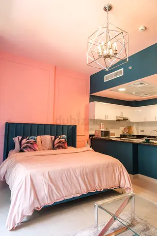 Modern King size Bed with Upholstered Headboard in Teal
