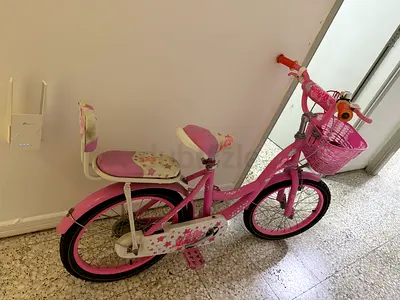 Pink Kids 16 Bicycle with Training Wheels and Basket