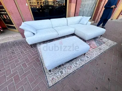 Like A New Condition High Quality the loom collection amelia L Shape Sofa with footstool