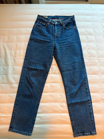 Levi’s 501 - Dark blue straight-leg jeans, gently used