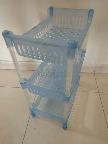 Lightweight Plastic 3-Tier Storage Shelf - Blue