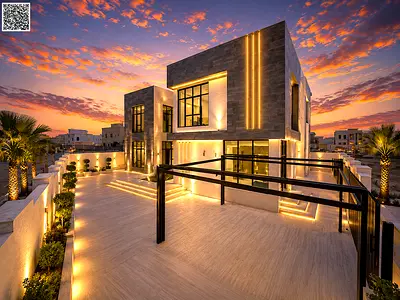 للبيع فيلا كورنر فاخره طابقين وروف مع مسبح ومصعد بمساحه بناء كبيره وتشطيب راقي بسعر شامل مكيفات وكهرباء ومياه