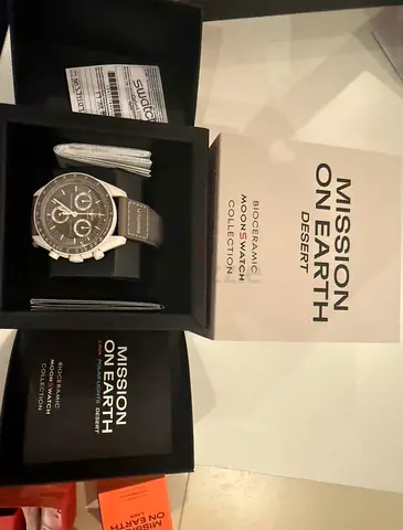 Swatch Omega Mission On Earth Desert Chronograph Men’s Watch with Box