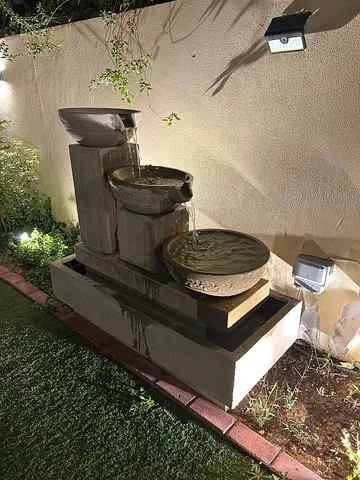 Three-Tier Outdoor Water Fountain - Stone Finish