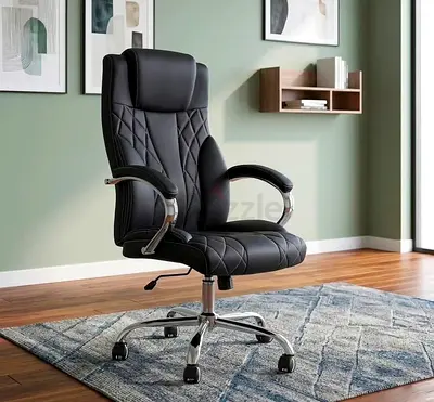 Brand New Comfortable Black Leather High-Back For Sale