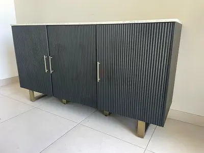 3-Door Marble Top Cabinet